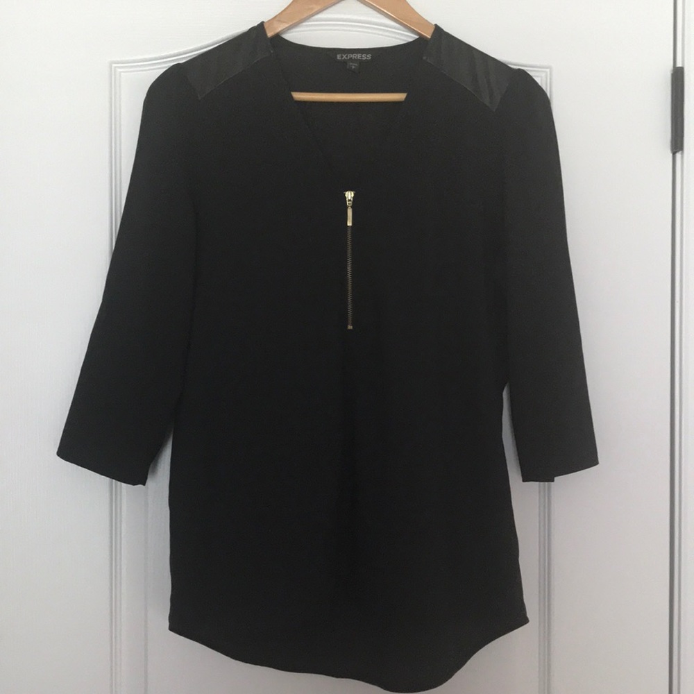 Express Black Zip Top